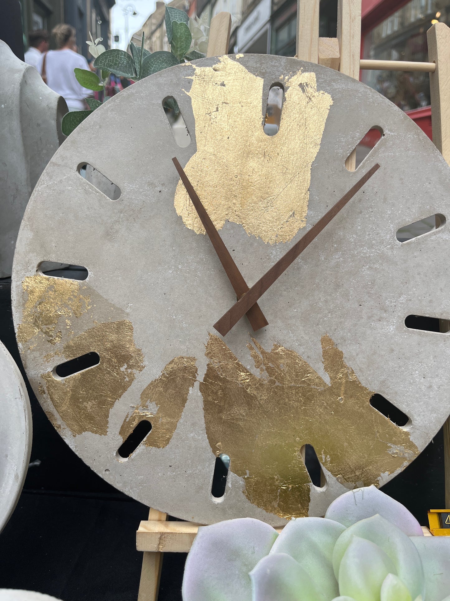 Large wall clock with graduations.